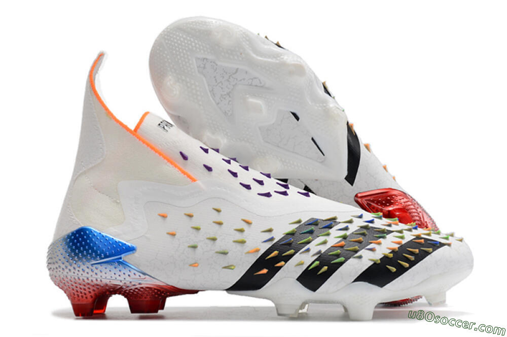 Adidas Predator Freak + FG Firm Ground Soccer Cleats - White/Black 1