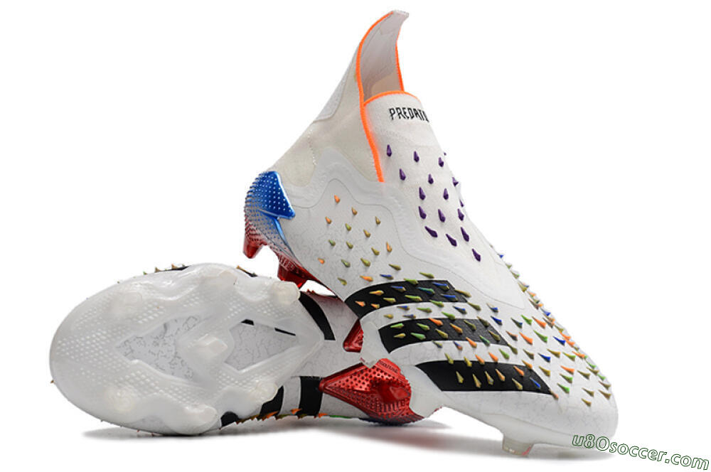Adidas Predator Freak + FG Firm Ground Soccer Cleats - White/Black 3