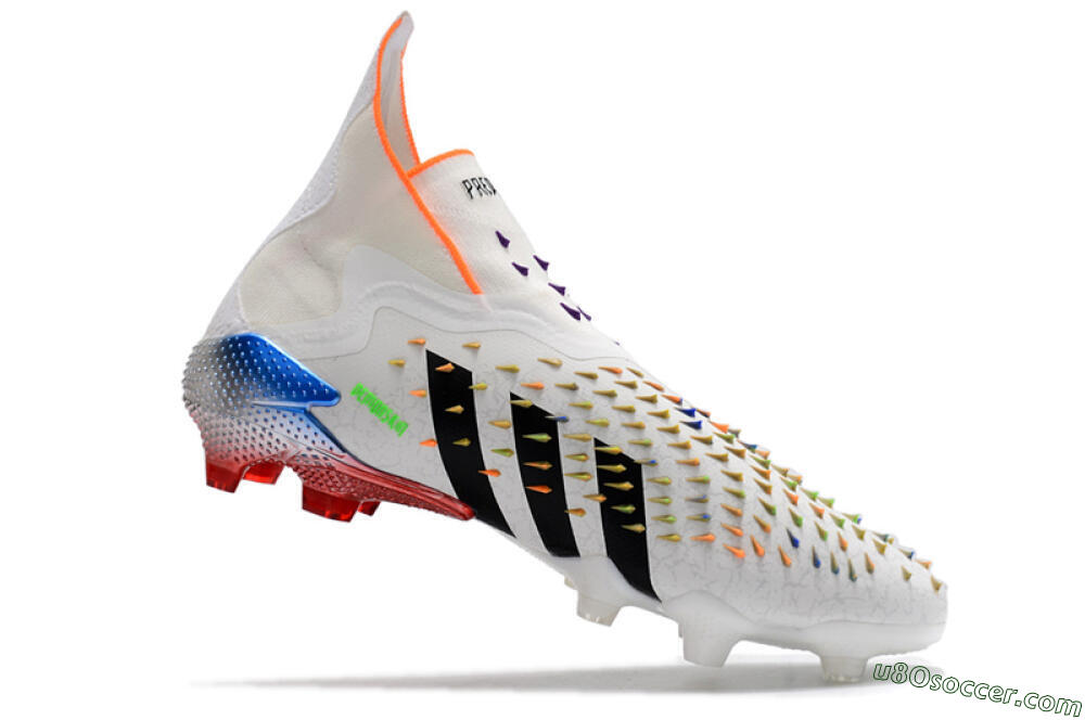 Adidas Predator Freak + FG Firm Ground Soccer Cleats - White/Black 4