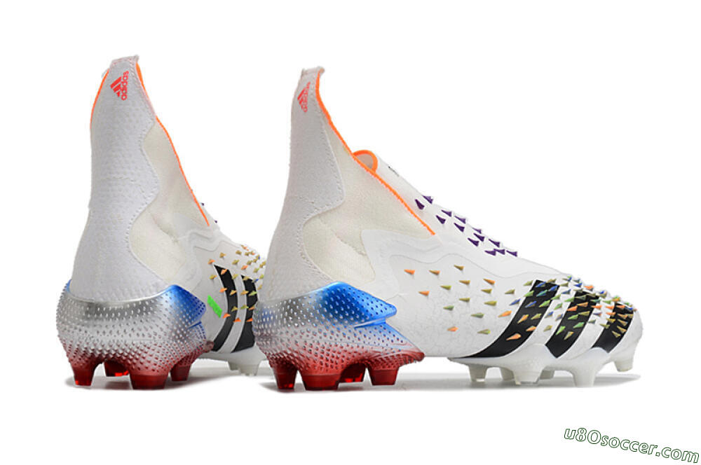 Adidas Predator Freak + FG Firm Ground Soccer Cleats - White/Black 6
