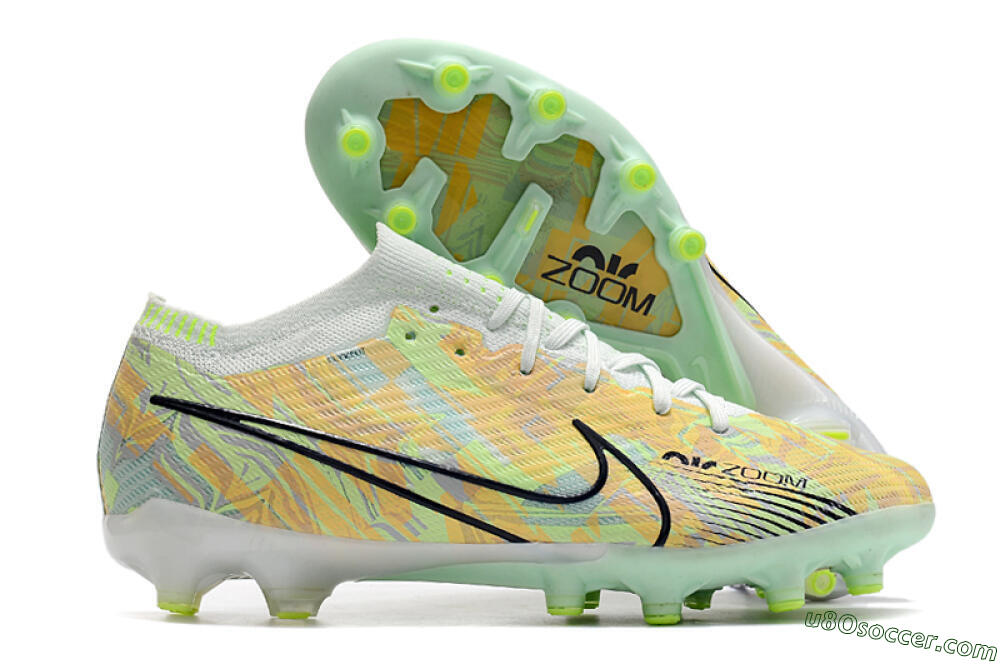 Nike Air Zoom Mercurial Vapor 15 Elite AG Artificial Grass Soccer Cleats - White/Green/Orange 1