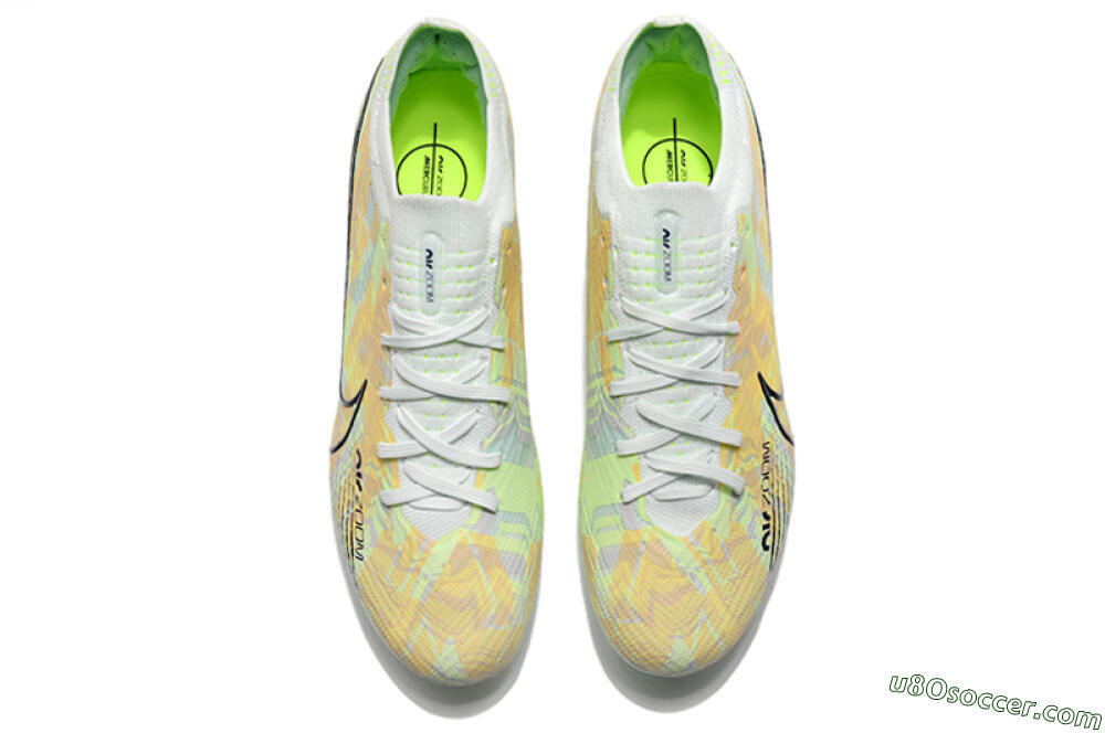 Nike Air Zoom Mercurial Vapor 15 Elite AG Artificial Grass Soccer Cleats - White/Green/Orange 4