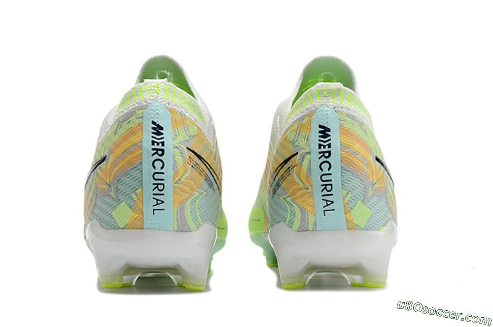 Nike Air Zoom Mercurial Vapor 15 Elite AG Artificial Grass Soccer Cleats - White/Green/Orange 5
