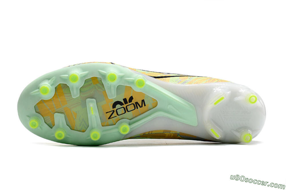 Nike Air Zoom Mercurial Vapor 15 Elite AG Artificial Grass Soccer Cleats - White/Green/Orange 6