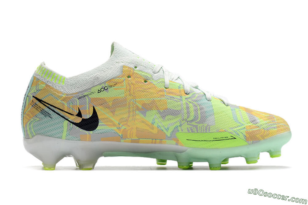 Nike Air Zoom Mercurial Vapor 15 Elite AG Artificial Grass Soccer Cleats - White/Green/Orange 7