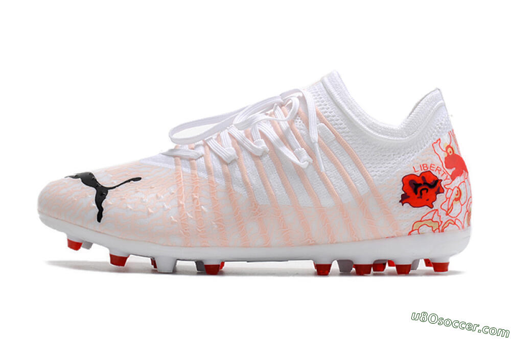 Puma Future Z 1.4 Liberty MG Multi Ground Soccer Cleats - White/Red/Black 2