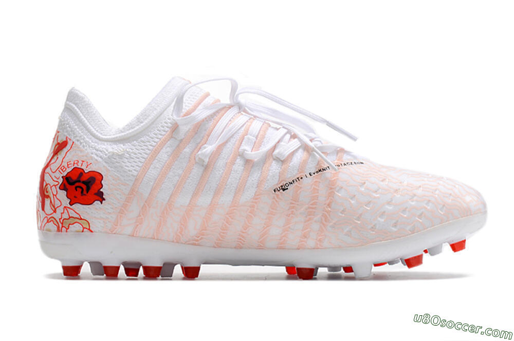 Puma Future Z 1.4 Liberty MG Multi Ground Soccer Cleats - White/Red/Black 7