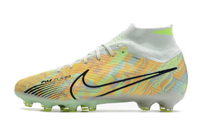 Nike Air Zoom Mercurial Superfly 9 Elite AG Artificial Grass Soccer Cleats - White/Green/Orange