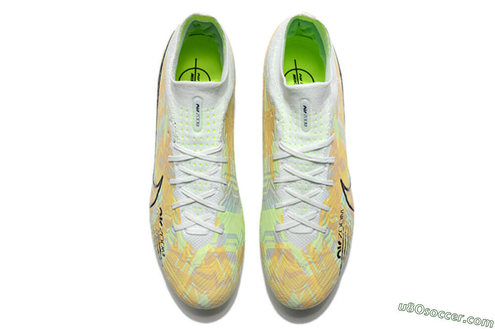 Nike Air Zoom Mercurial Superfly 9 Elite AG Artificial Grass Soccer Cleats - White/Green/Orange 4
