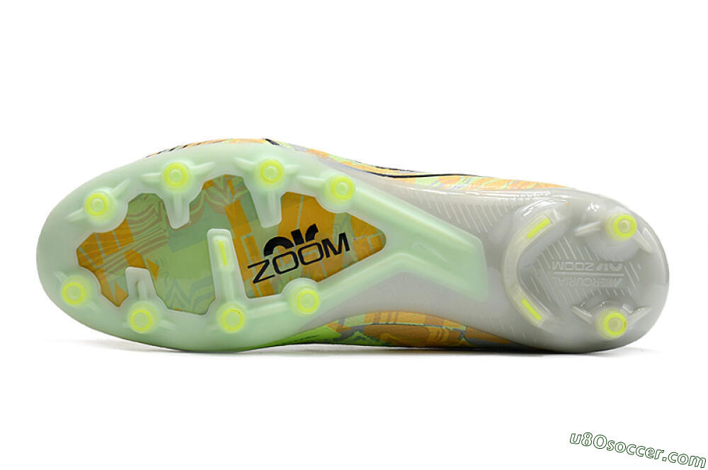 Nike Air Zoom Mercurial Superfly 9 Elite AG Artificial Grass Soccer Cleats - White/Green/Orange 6