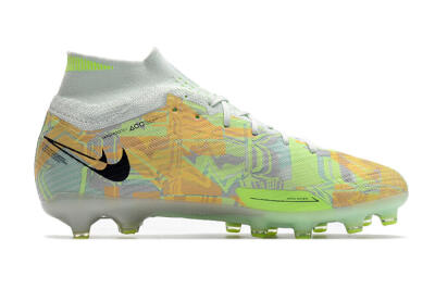 Nike Air Zoom Mercurial Superfly 9 Elite AG Artificial Grass Soccer Cleats - White/Green/Orange