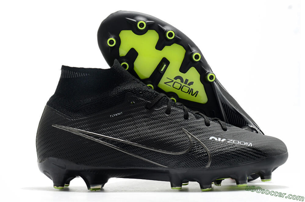 Nike Air Zoom Mercurial Superfly 9 Elite AG Artificial Grass Soccer Cleats - Black/Green 1