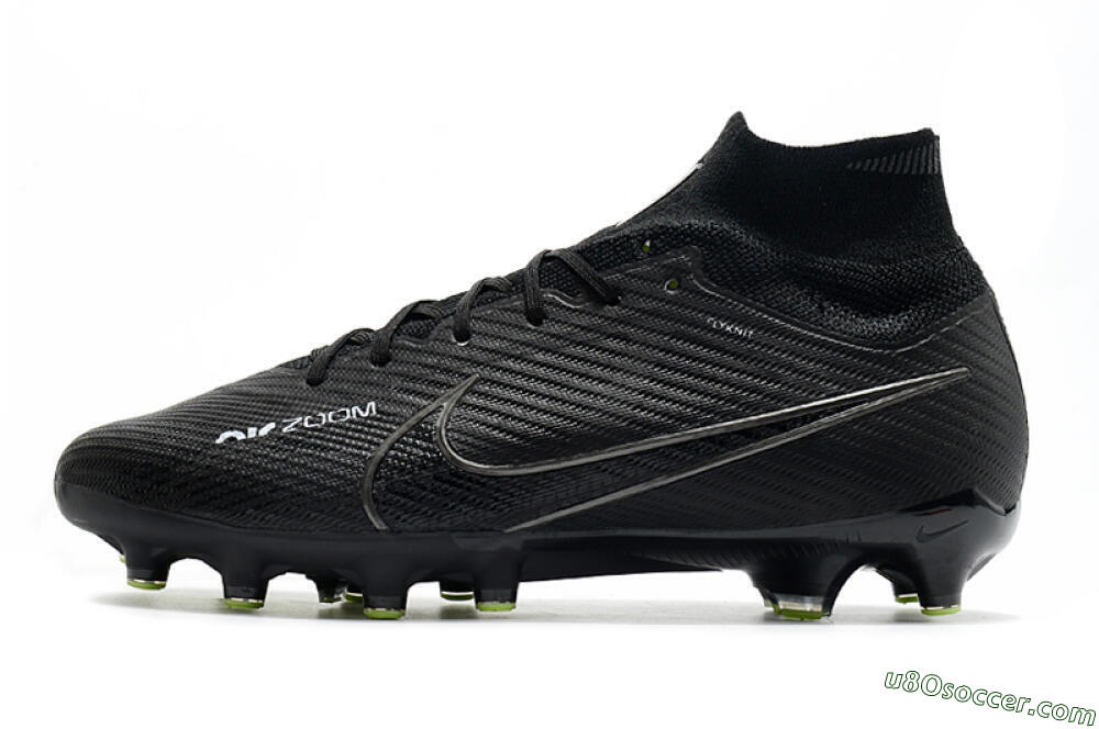 Nike Air Zoom Mercurial Superfly 9 Elite AG Artificial Grass Soccer Cleats - Black/Green 2