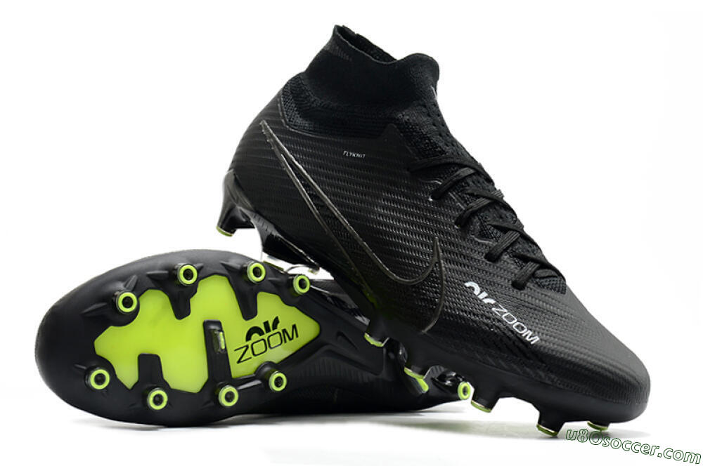 Nike Air Zoom Mercurial Superfly 9 Elite AG Artificial Grass Soccer Cleats - Black/Green 3