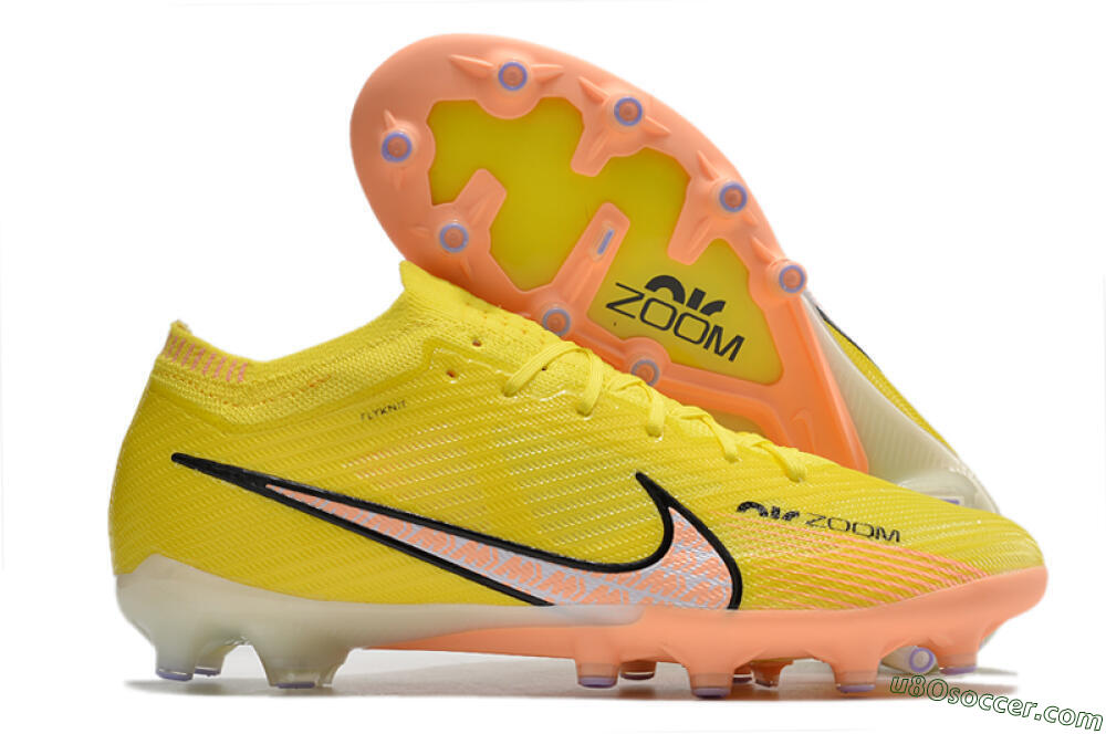 Nike Air Zoom Mercurial Vapor 15 Elite AG Artificial Grass Soccer Cleats - Yellow/Pink 1