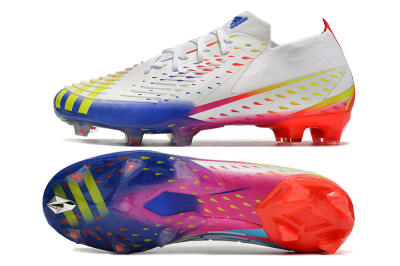 Adidas Predator FIFA World Cup Qatar 2022 Edge+ FG Firm Ground Soccer Cleats - White/Red/Blue