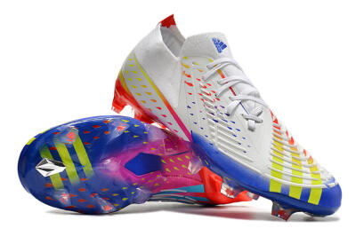 Adidas Predator FIFA World Cup Qatar 2022 Edge+ FG Firm Ground Soccer Cleats - White/Red/Blue