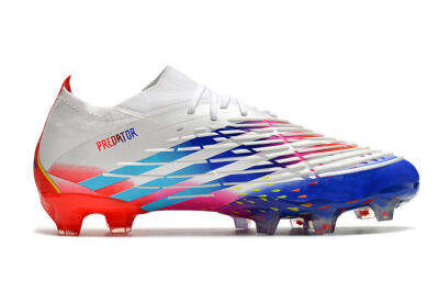 Adidas Predator FIFA World Cup Qatar 2022 Edge+ FG Firm Ground Soccer Cleats - White/Red/Blue