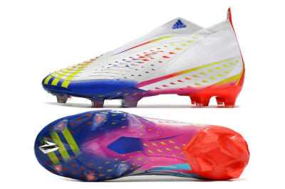 Adidas Predator FIFA World Cup Qatar 2022 Edge+ FG Firm Ground Soccer Cleats - White/Red/Blue