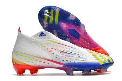 Adidas Predator FIFA World Cup Qatar 2022 Edge+ FG Firm Ground Soccer Cleats - White/Red/Blue