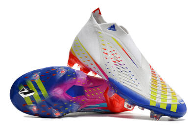 Adidas Predator FIFA World Cup Qatar 2022 Edge+ FG Firm Ground Soccer Cleats - White/Red/Blue