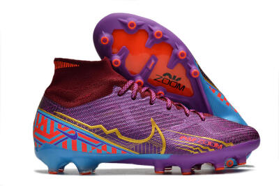 Nike Air Zoom Mercurial Superfly 9 Elite AG Artificial Grass Soccer Cleats - Red/Gold/Blue