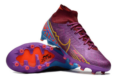 Nike Air Zoom Mercurial Superfly 9 Elite AG Artificial Grass Soccer Cleats - Red/Gold/Blue