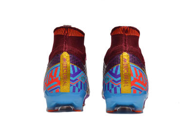 Nike Air Zoom Mercurial Superfly 9 Elite AG Artificial Grass Soccer Cleats - Red/Gold/Blue
