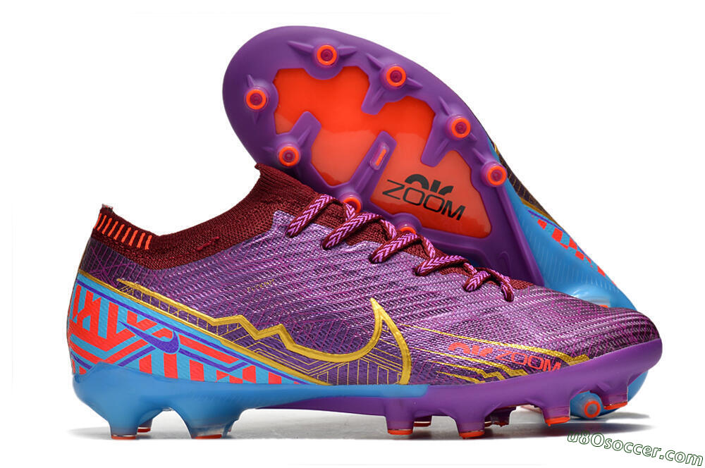 Nike Air Zoom Mercurial Vapor 15 Elite AG Artificial Grass Soccer Cleats - Red/Gold/Blue 1