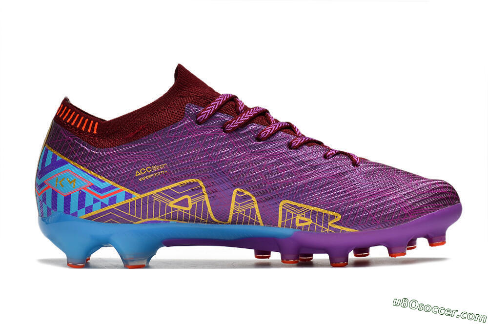 Nike Air Zoom Mercurial Vapor 15 Elite AG Artificial Grass Soccer Cleats - Red/Gold/Blue 7