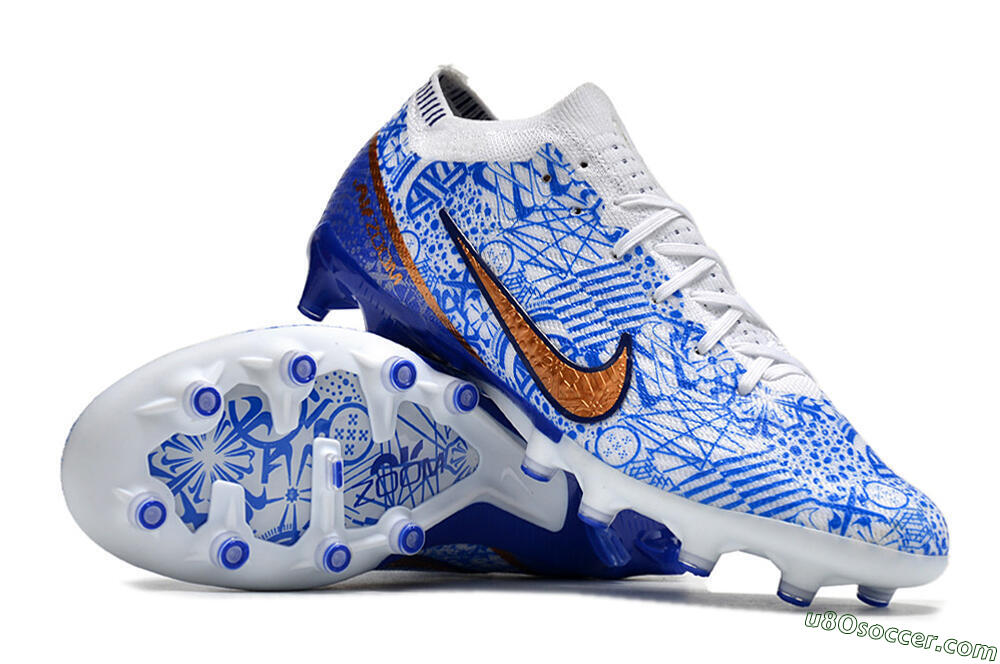 Nike Air Zoom Mercurial Vapor 15 Elite AG Artificial Grass Soccer Cleats - Blue/White 3