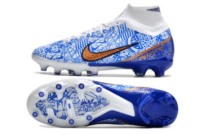 Nike Air Zoom Mercurial Superfly 9 Elite AG Artificial Grass Soccer Cleats - Blue/White