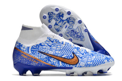 Nike Air Zoom Mercurial Superfly 9 Elite AG Artificial Grass Soccer Cleats - Blue/White