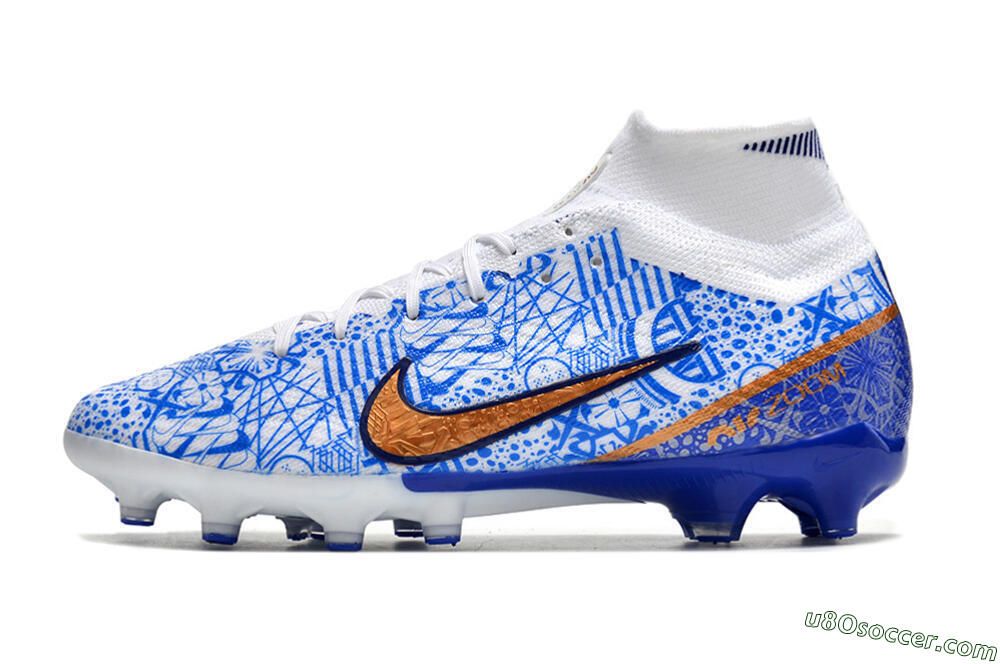 Nike Air Zoom Mercurial Superfly 9 Elite AG Artificial Grass Soccer Cleats - Blue/White 2