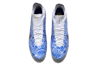 Nike Air Zoom Mercurial Superfly 9 Elite AG Artificial Grass Soccer Cleats - Blue/White