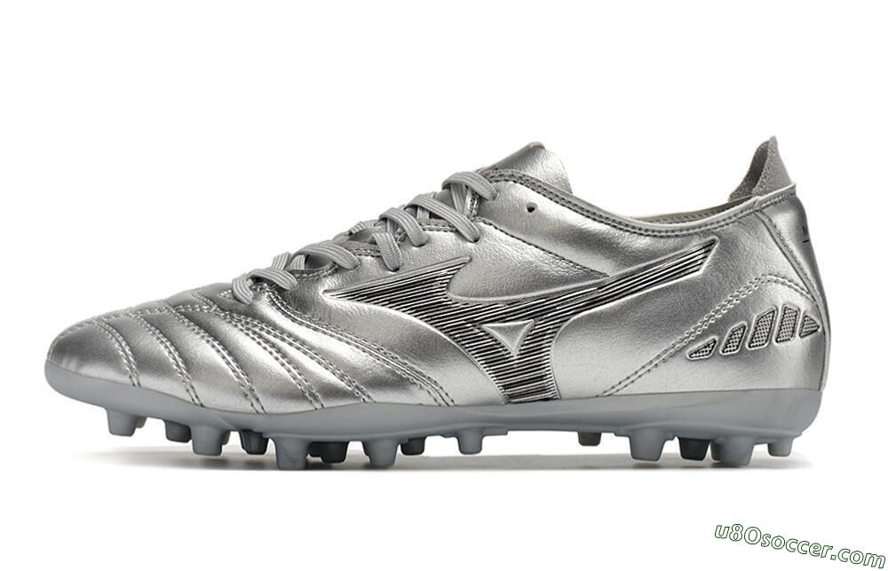 Mizuno Morelia Neo AG Artificial Grass Soccer Cleats - Silver 2