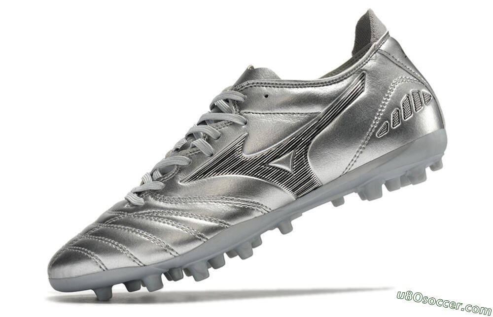 Mizuno Morelia Neo AG Artificial Grass Soccer Cleats - Silver 5