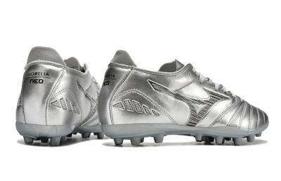 Mizuno Morelia Neo AG Artificial Grass Soccer Cleats - Silver