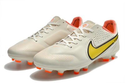 Nike Tiempo Legend 9 Elite FG Firm Ground Soccer Cleats - White/Yellow