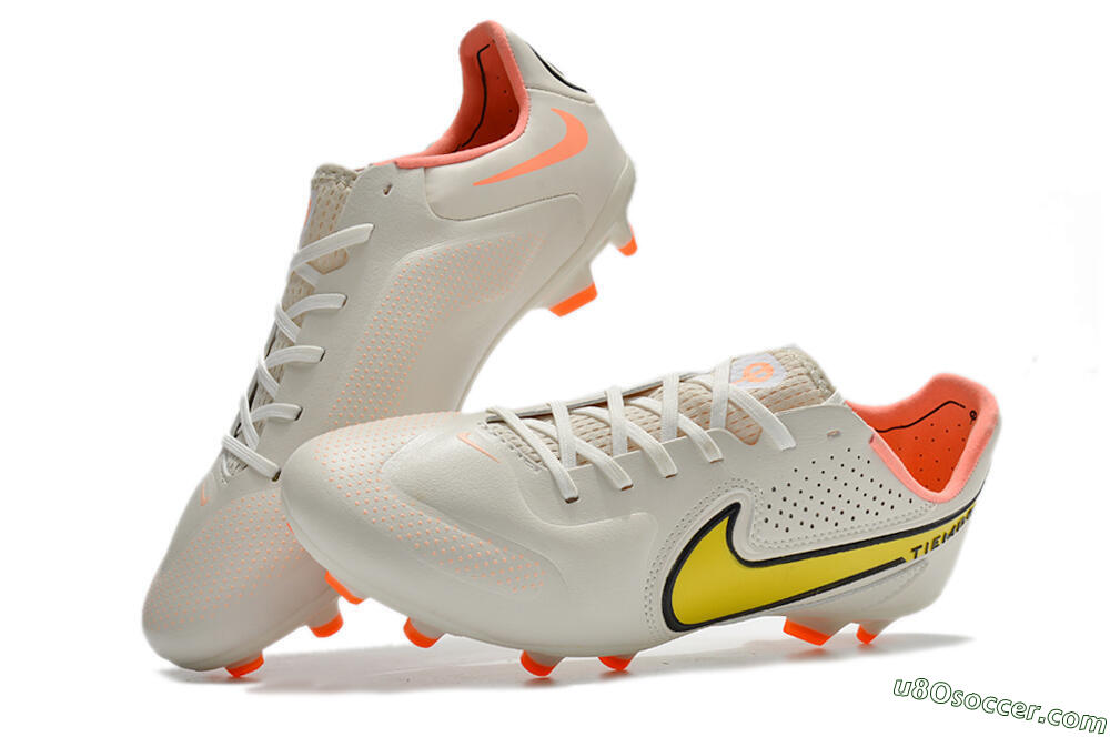 Nike Tiempo Legend 9 Elite FG Firm Ground Soccer Cleats - White/Yellow 6