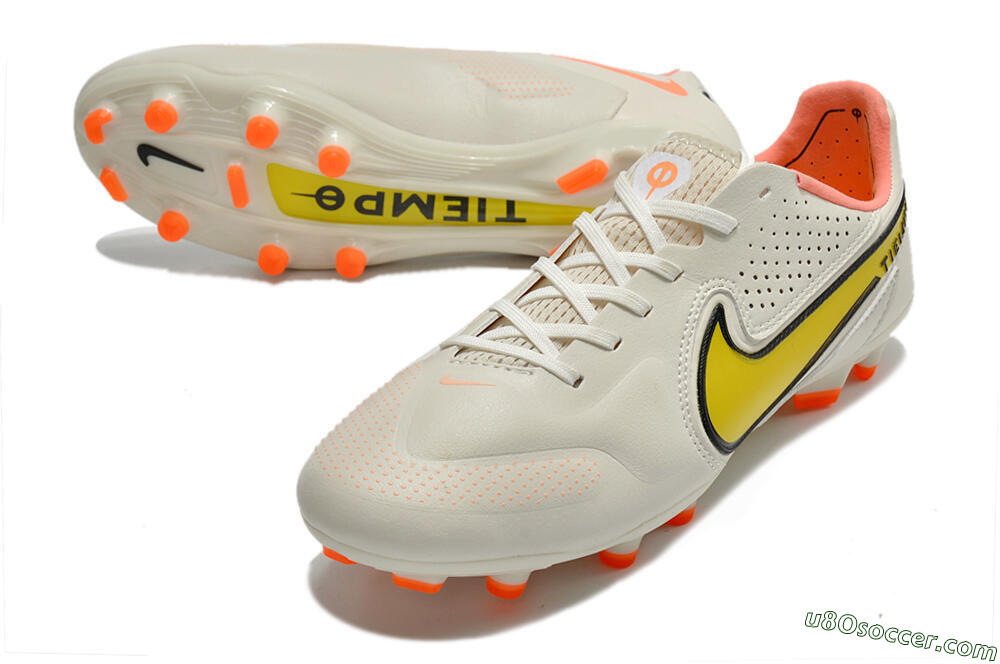 Nike Tiempo Legend 9 Elite FG Firm Ground Soccer Cleats - White/Yellow 3