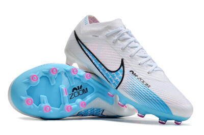 Nike Air Zoom Mercurial Vapor 15 Elite AG Artificial Grass Soccer Cleats - White/Blue