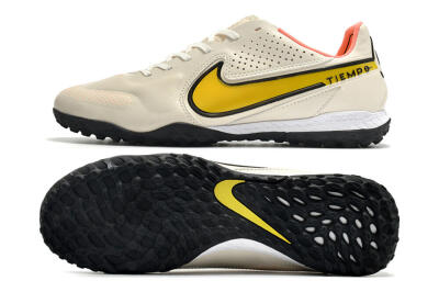 Nike Tiempo Legend 9 Pro TF Artificial Turf Soccer Shoes - White/Yellow