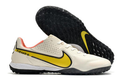 Nike Tiempo Legend 9 Pro TF Artificial Turf Soccer Shoes - White/Yellow