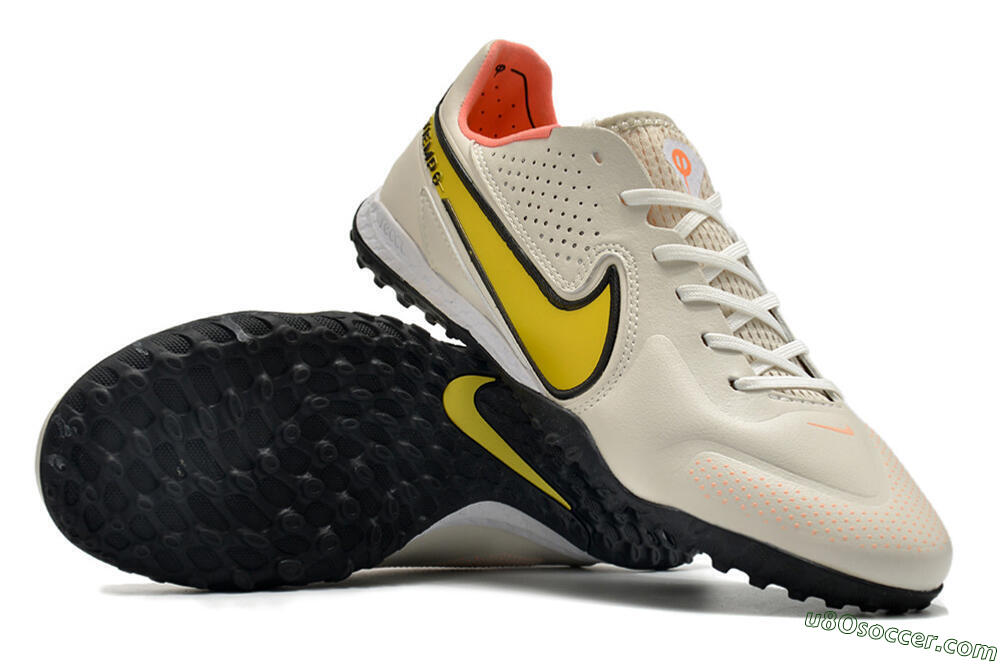 Nike Tiempo Legend 9 Pro TF Artificial Turf Soccer Shoes - White/Yellow 4