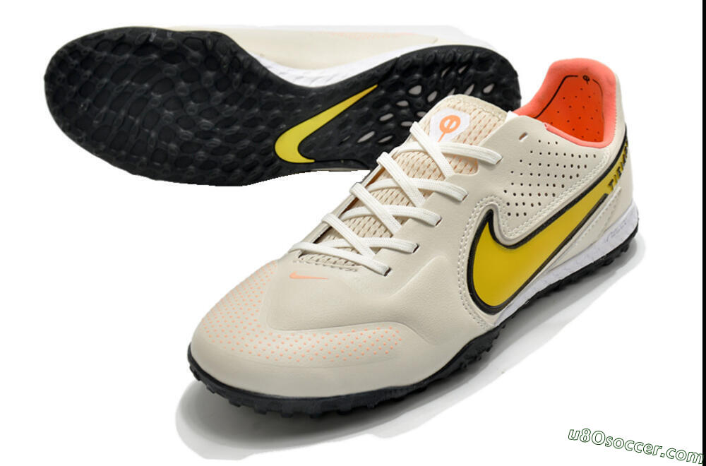Nike Tiempo Legend 9 Pro TF Artificial Turf Soccer Shoes - White/Yellow 3