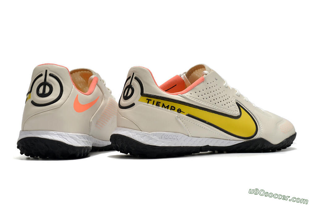 Nike Tiempo Legend 9 Pro TF Artificial Turf Soccer Shoes - White/Yellow 9
