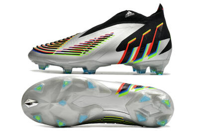 Adidas Predator FIFA World Cup Qatar 2022 Edge+ FG Firm Ground Soccer Cleats - Silver/Black