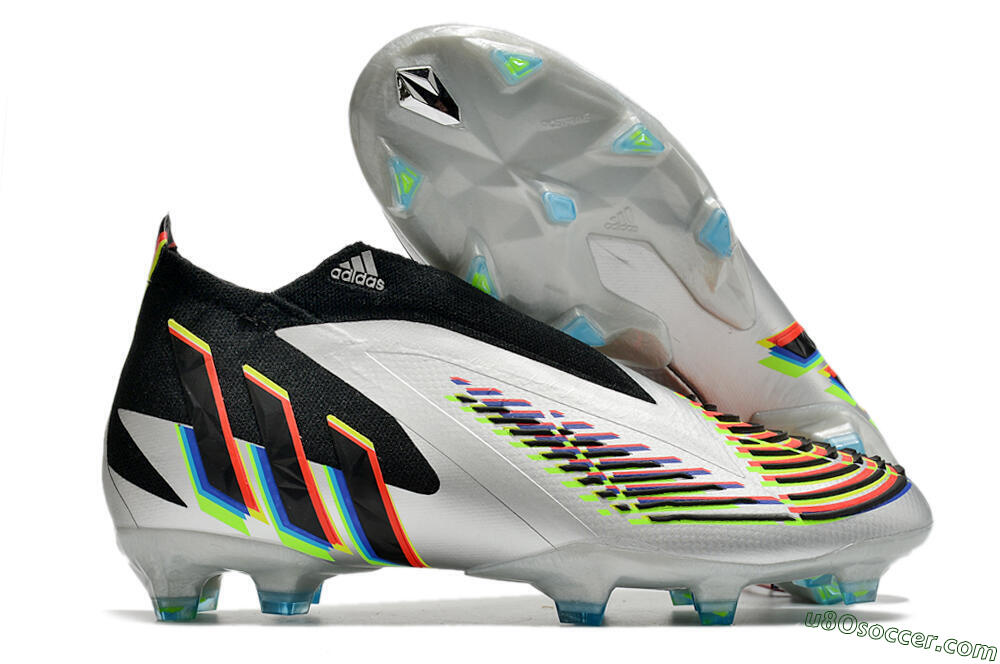 Adidas Predator FIFA World Cup Qatar 2022 Edge+ FG Firm Ground Soccer Cleats - Silver/Black 1
