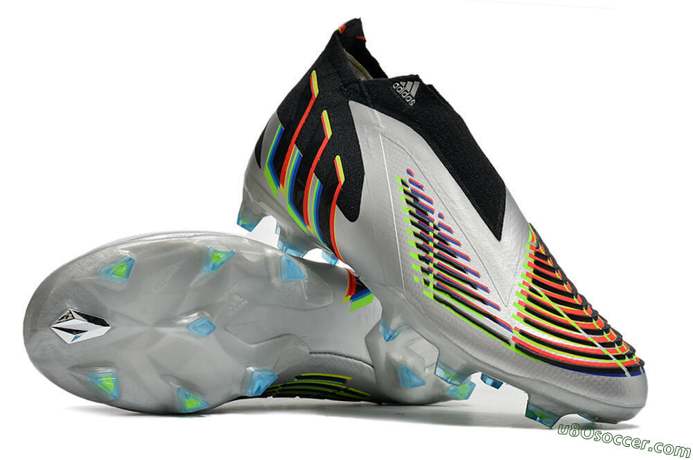Adidas Predator FIFA World Cup Qatar 2022 Edge+ FG Firm Ground Soccer Cleats - Silver/Black 3